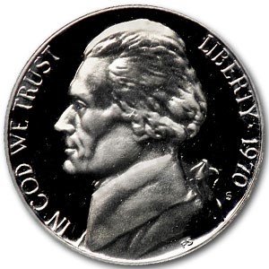 1970-S Jefferson Nickel Gem Proof 1970-S Jefferson Nickel Gem Proof